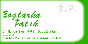 boglarka patik business card